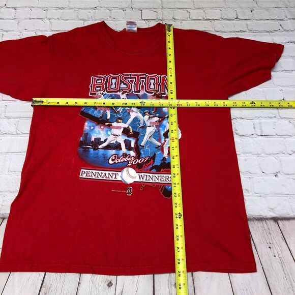 MLB Y2K Baseball Boston Red Sox 2007 Pennant Winners T-Shirt Size Large M166 -7 - Picture 2 of 13